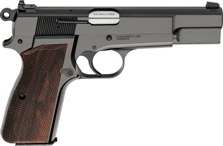 Springfield Armory SA-35 9mm Luger 15+1 4.70" Stainless Barrel, Polished Blue Cerakote Carbon Steel Serrated Slide & Frame, Checkered Walnut Grip
