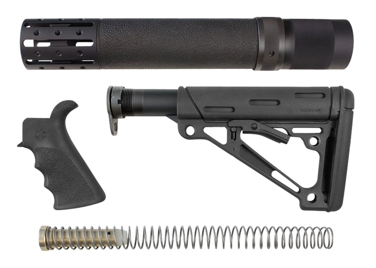 Hogue 15078 AR-15/M16 OverMolded Collapsible Stock Kit with Rifle Length Forend – Black