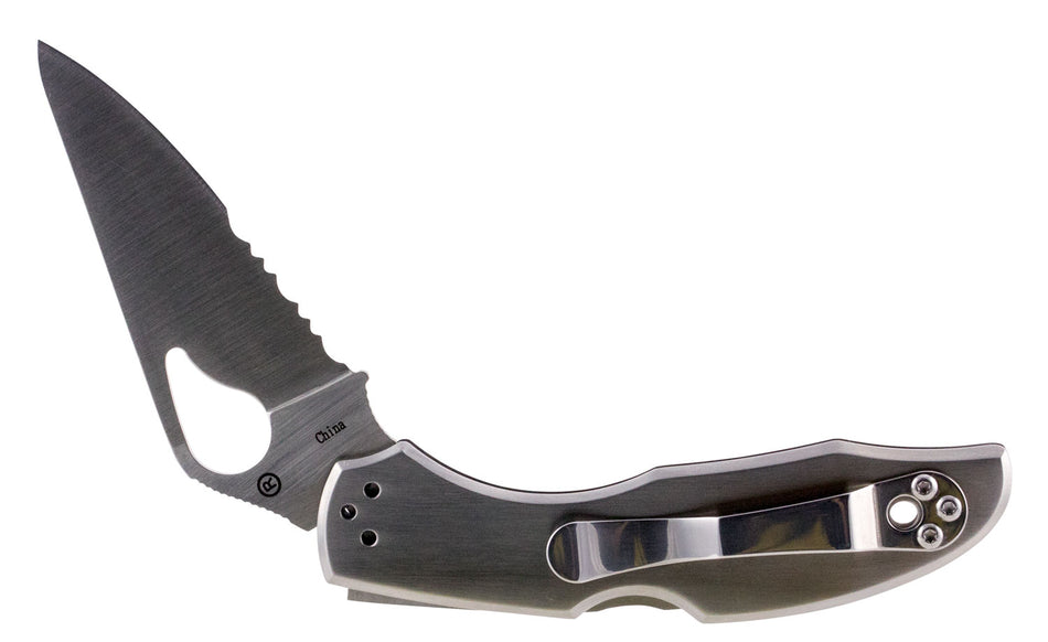 Spyderco Byrd Meadowlark 2 BY04PS2 2.94" Part Serrated Clip Point 8Cr13MoV Stainless Blade Steel Handle Folding Knife