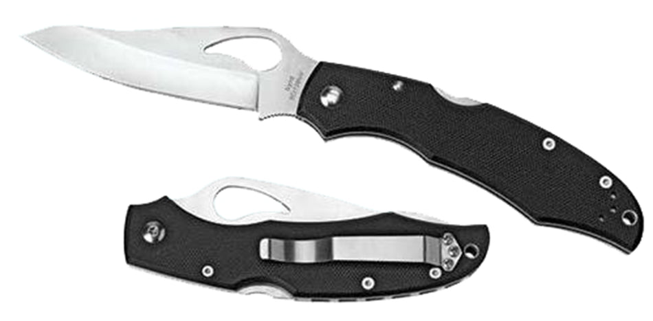 Spyderco Byrd Cara Cara 2 Lightweight BY03PSBK2 3.75" Part Serrated Drop Point 8Cr13MoV Stainless Blade Black FRN Handle