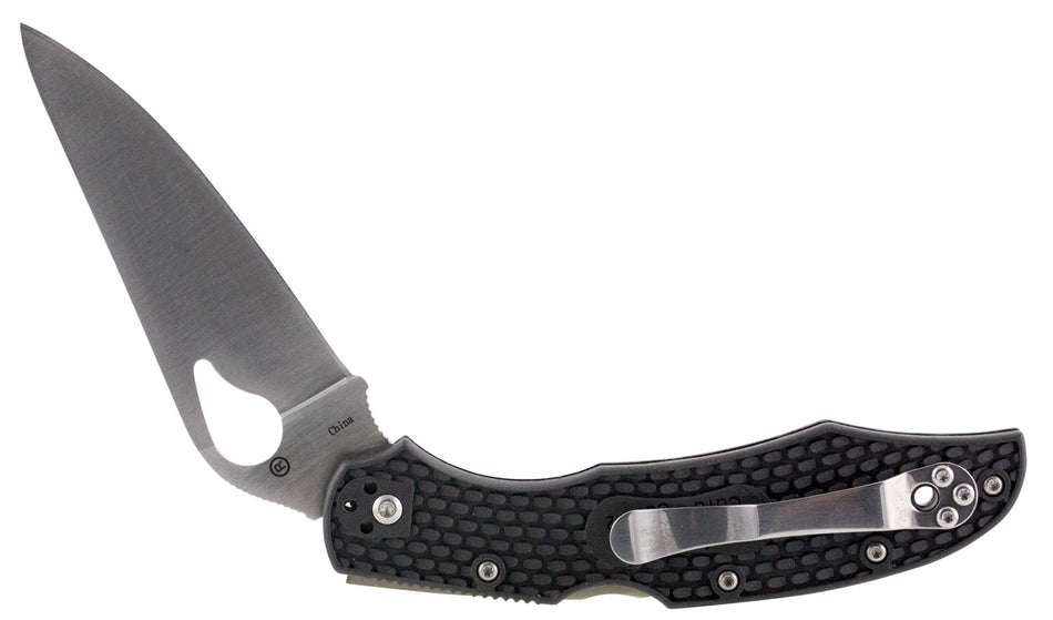 Spyderco Byrd Cara Cara 2 Lightweight BY03PBK2 3.75" Plain Drop Point 8Cr13MoV Stainless Blade Black FRN Handle