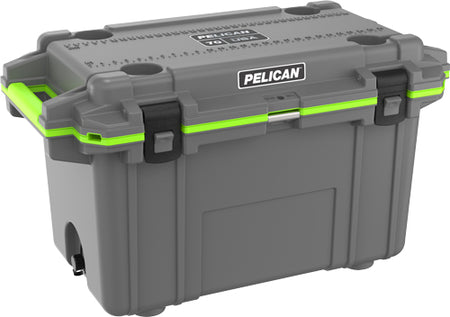 Pelican 70Qt Elite Cooler - Dark Gray with Green Trim