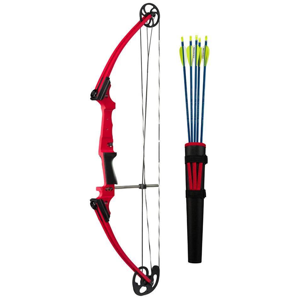 Genesis Red RH Bow Set with Quiver Arm Guard and Arrows