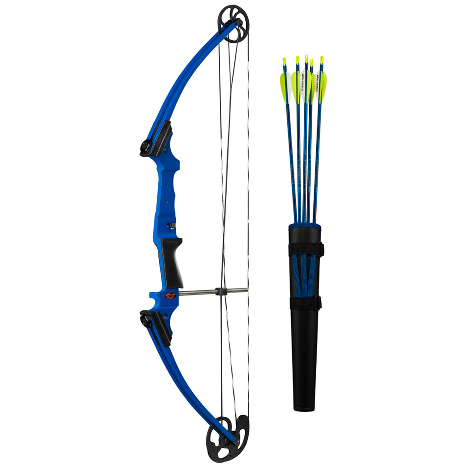 Genesis Blue RH Bow Set with Quiver Arm Guard and Arrows