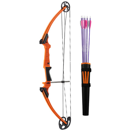 Genesis Orange RH Bow Set with Quiver Arm Guard and Arrows