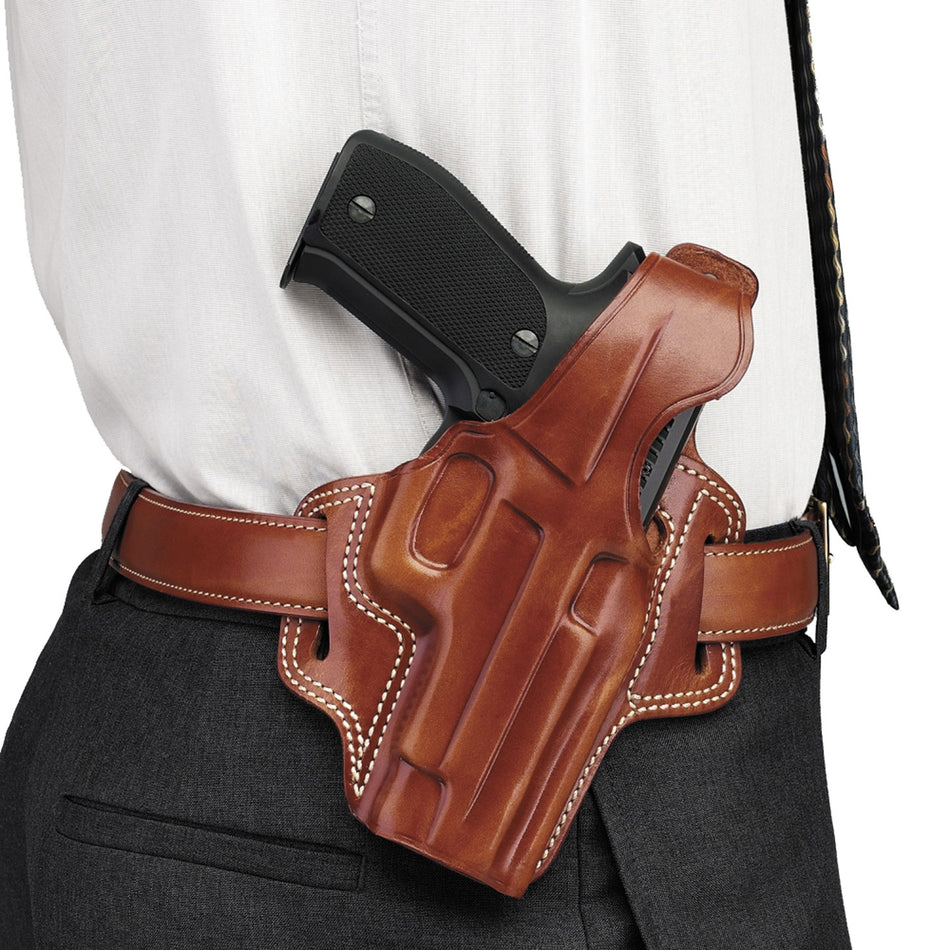 Galco FL118 Fletch OWB Belt Slide Tan Leather Fits Ruger SP101 Colt Detective Special RH