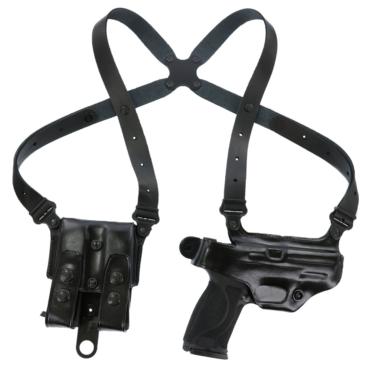 Galco Miami Classic II MCII652B Black Leather Shoulder System Compatible with Glock 43/43X S&W M&P Shield Right Hand
