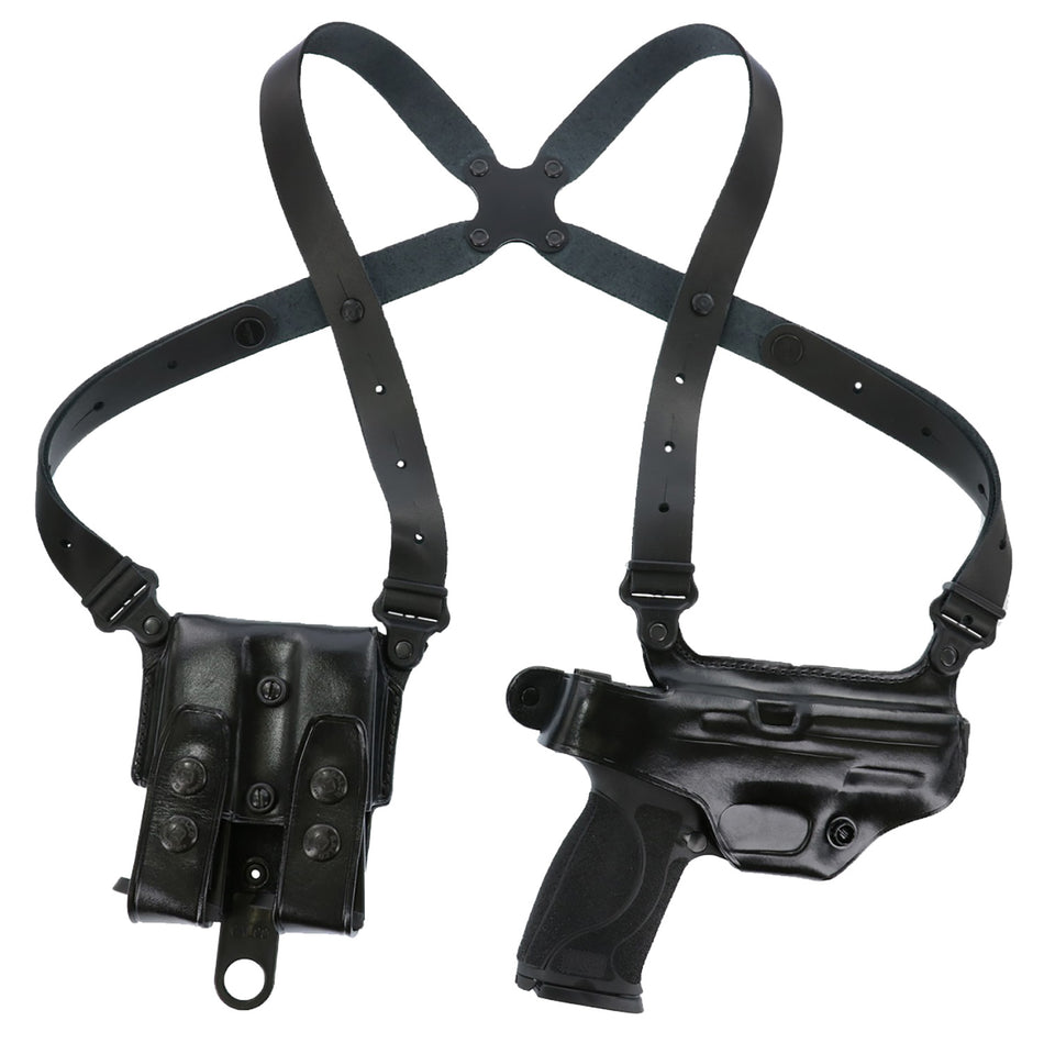 Galco Miami Classic II MCII652B Black Leather Shoulder System Compatible with Glock 43/43X S&W M&P Shield Right Hand