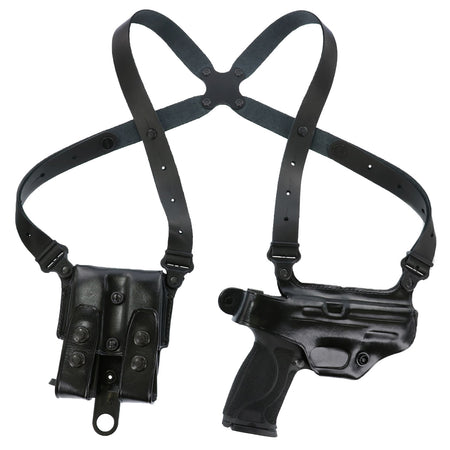 Galco Miami Classic MC224B Black Leather Shoulder System Compatible with Glock 19/17/22 Gen1-5 Right Hand