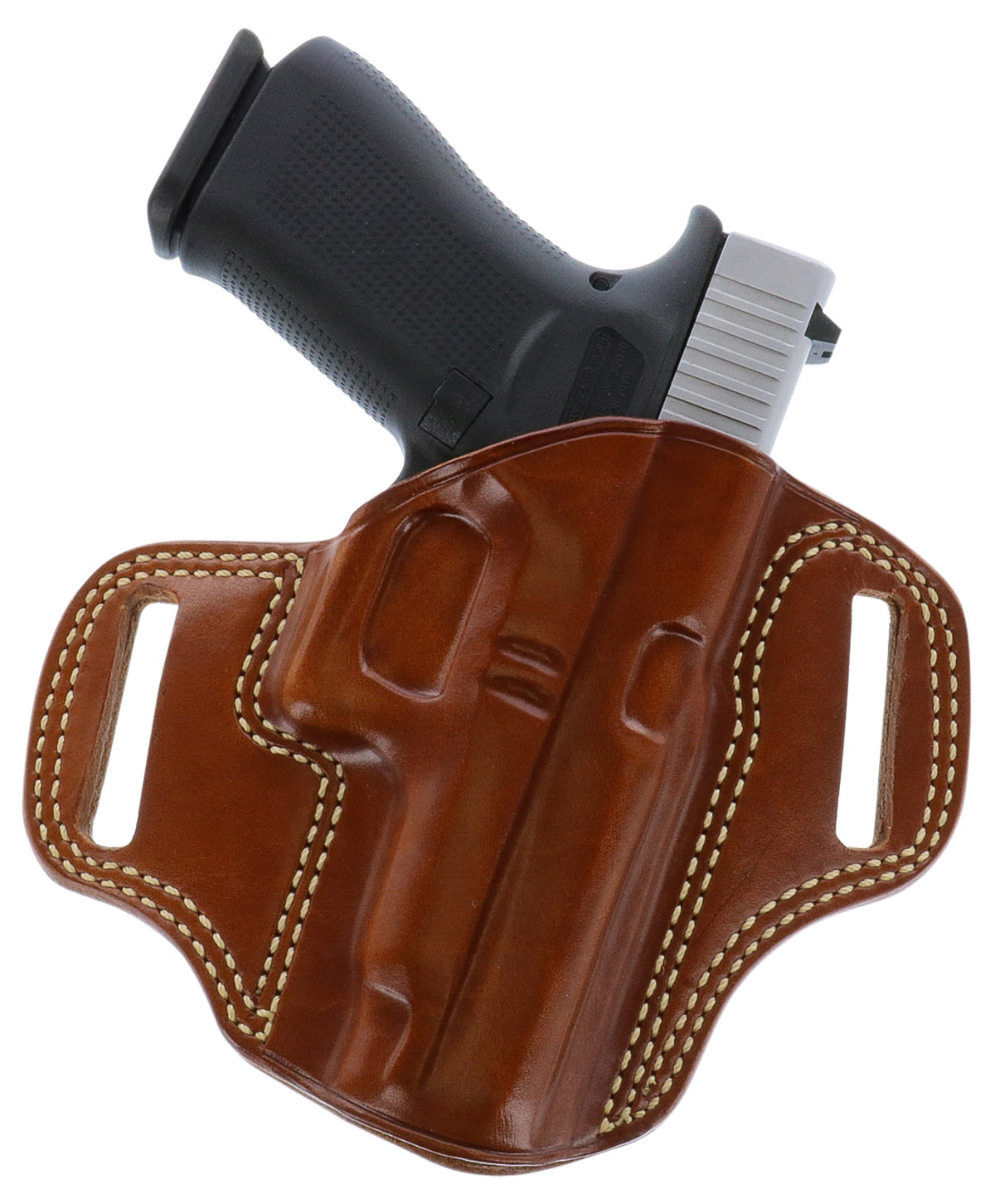 Galco Combat Master CM226 OWB Tan Leather Belt Slide Compatible with Glock 19 23 Gen2-5 CZ P-10C RH