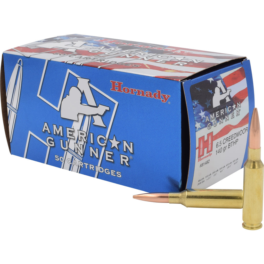 Hornady 6.5mm Creedmoor 81482 American Gunner BTHP Hollow Point Boat Tail HPBT 140 Grain