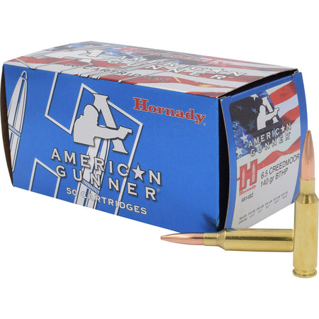 Hornady 6.5mm Creedmoor 81482 American Gunner BTHP Hollow Point Boat Tail HPBT 140 Grain