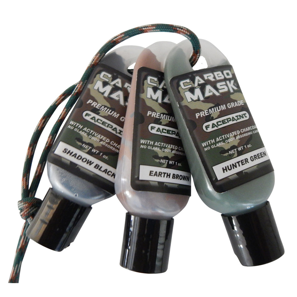 Carbo Mask Activated Carbon Facepaint Black/Green/Brown 1 oz. 3 pk.