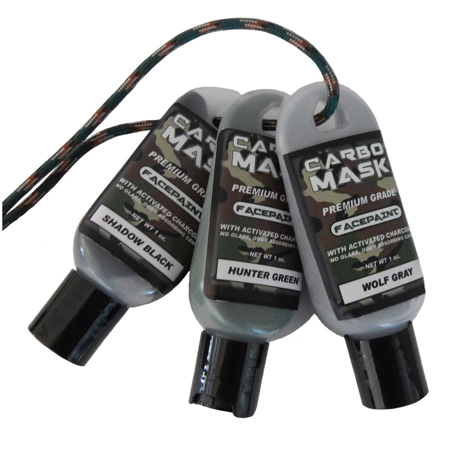 Carbo Mask Activated Carbon Facepaint Black/Green/Grey 1 oz. 3 pk.