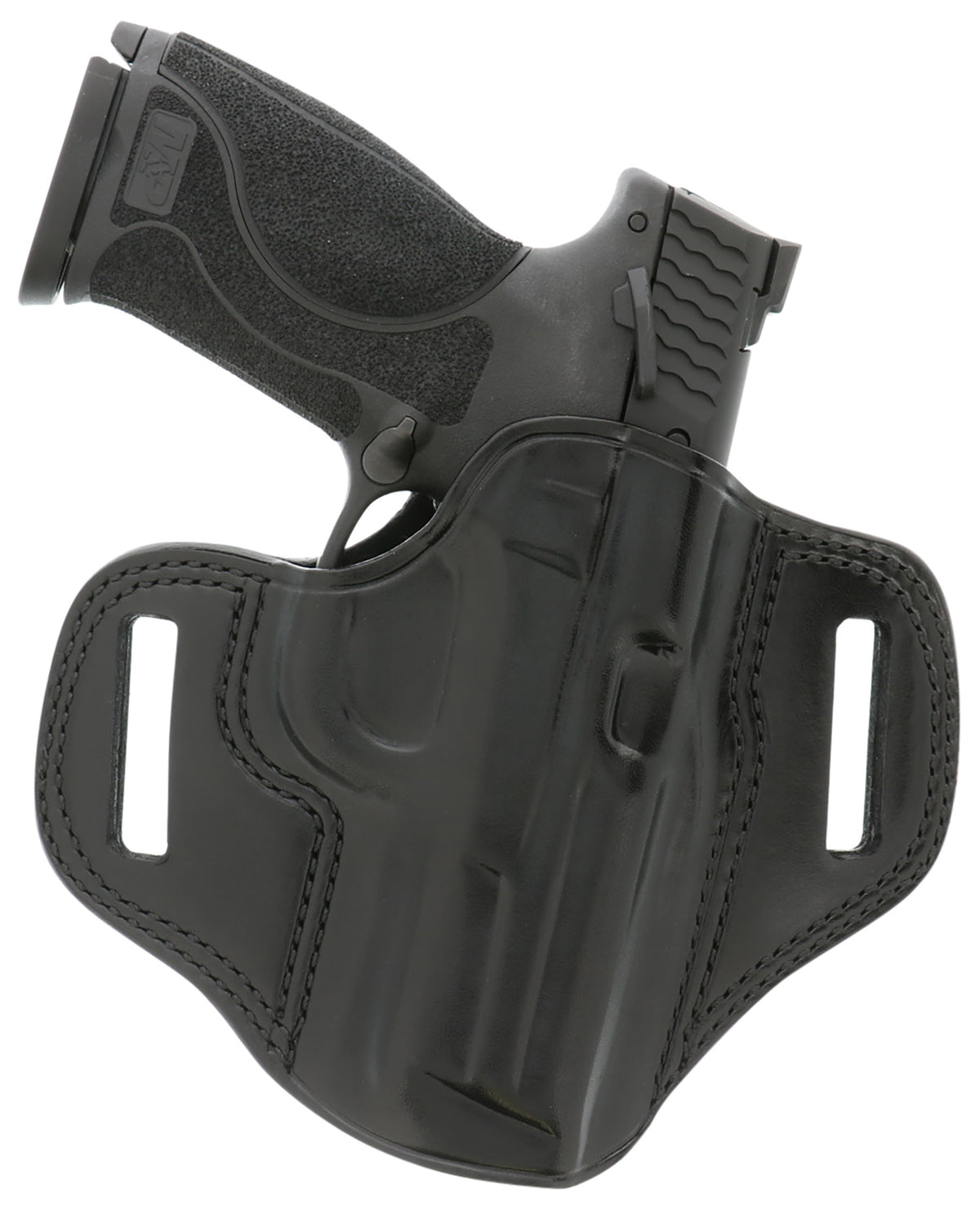 Galco Combat Master CM224B OWB Black Leather Belt Slide Compatible with Glock 17 22 Gen2-5 Ruger Security-9 Right Hand