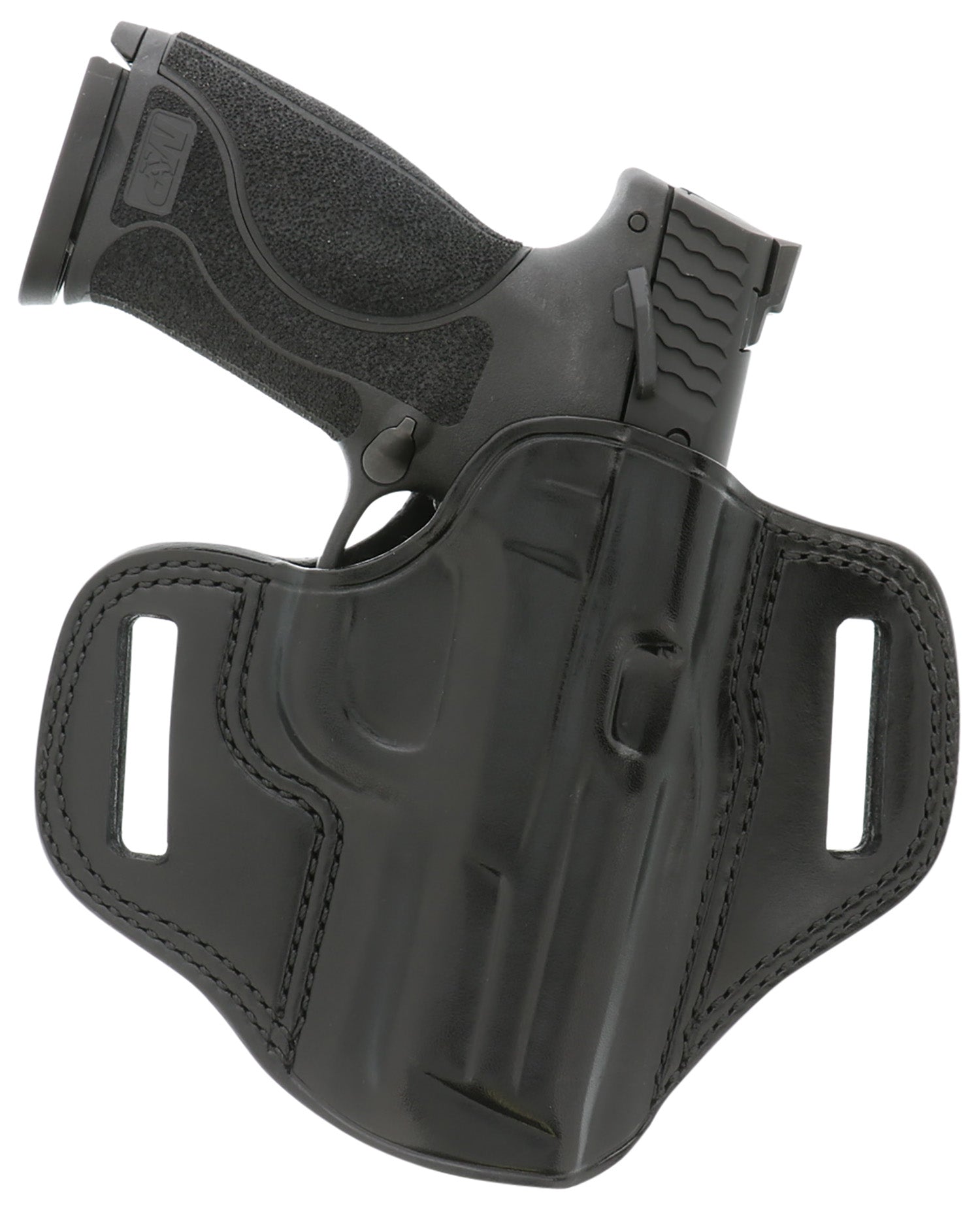 Galco Combat Master CM224B OWB Black Leather Belt Slide Compatible with Glock 17 22 Gen2-5 Ruger Security-9 Right Hand