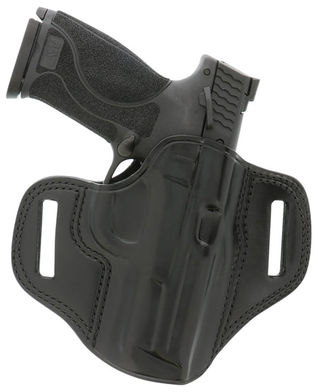 Galco Combat Master CM224B OWB Black Leather Belt Slide Compatible with Glock 17 22 Gen2-5 Ruger Security-9 Right Hand