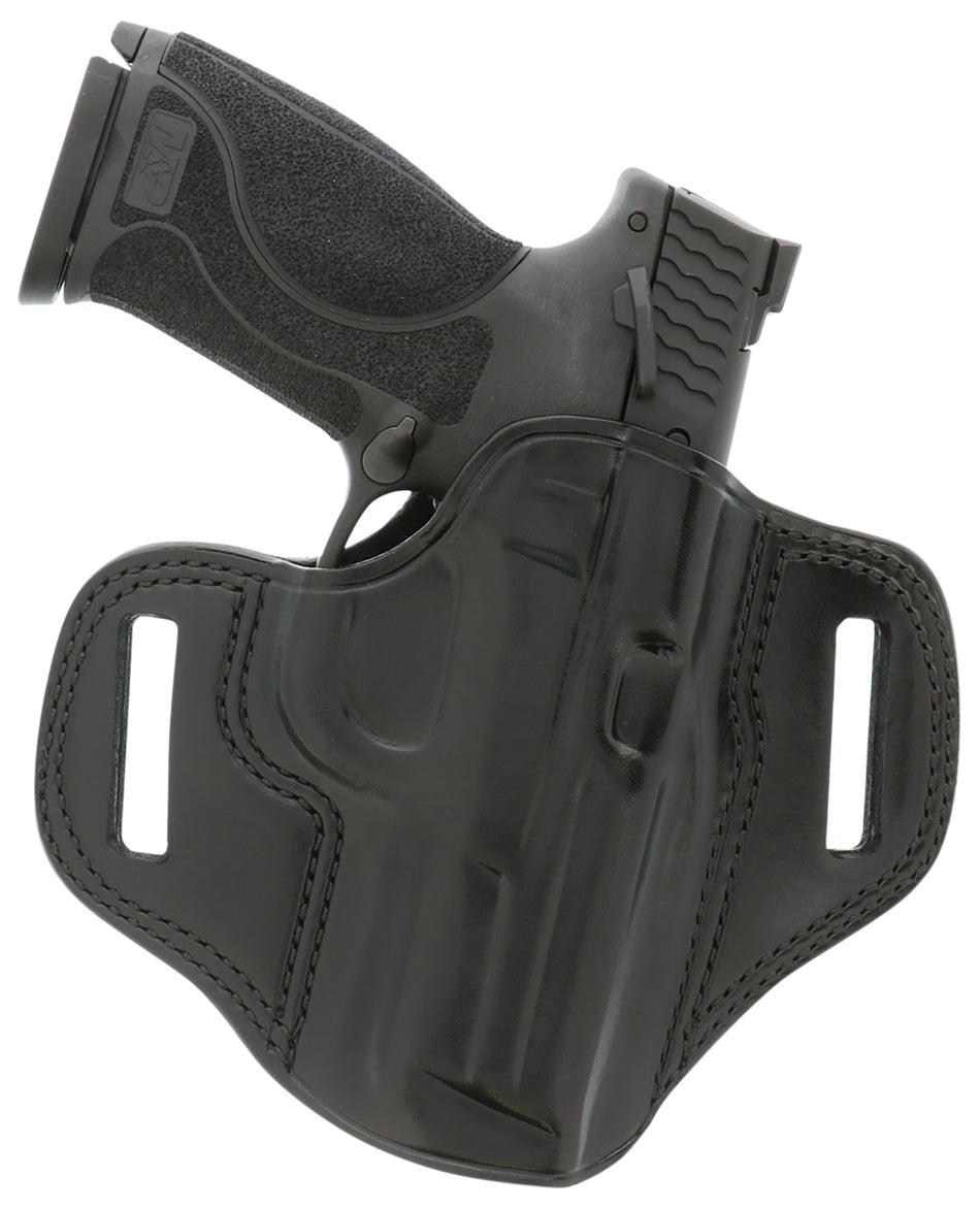 Galco Combat Master CM224B OWB Black Leather Belt Slide Compatible with Glock 17 22 Gen2-5 Ruger Security-9 Right Hand