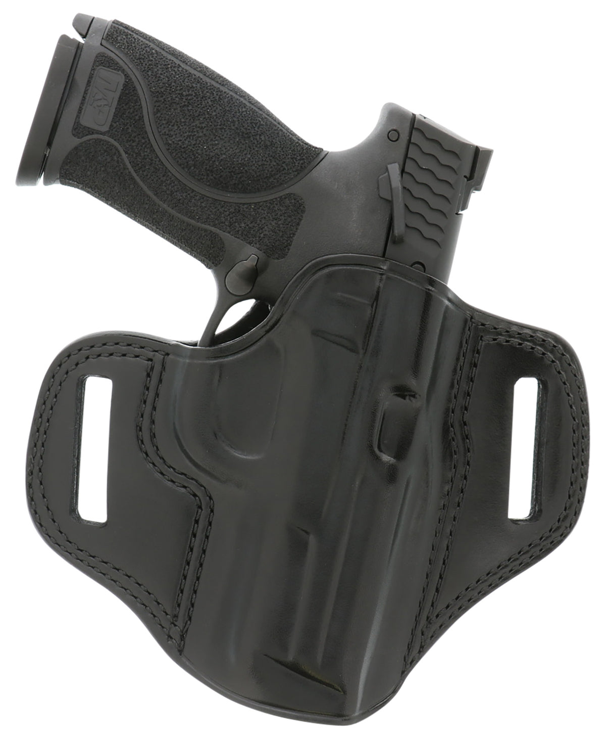 Galco Combat Master CM226B OWB Black Leather Belt Slide Compatible with Glock 19 32 36 45 19X CZ P-10C RH