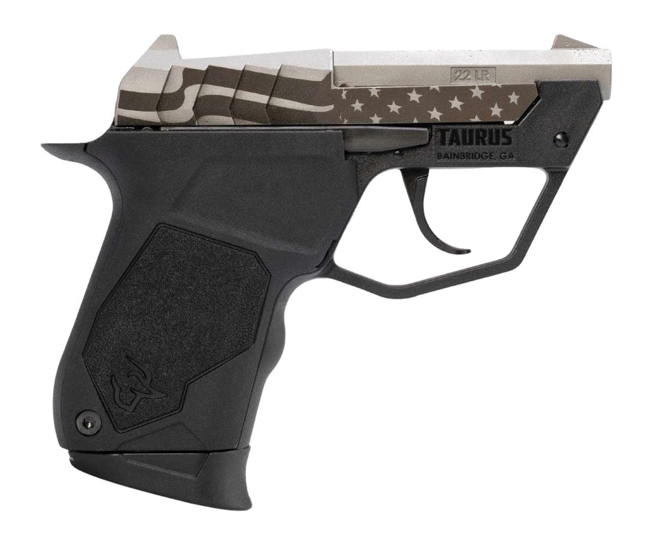 Taurus 22TUC Micro-Compact 22 LR 9+1 2.50" Stainless Tip-Up Barrel Pistol - US Flag Engraved Slide