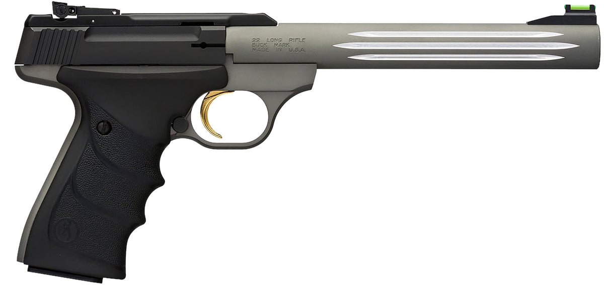 Browning Buck Mark Lite .22 LR 7.25" Pistol - Matte Gray Fluted Barrel, Black Ultragrip RX