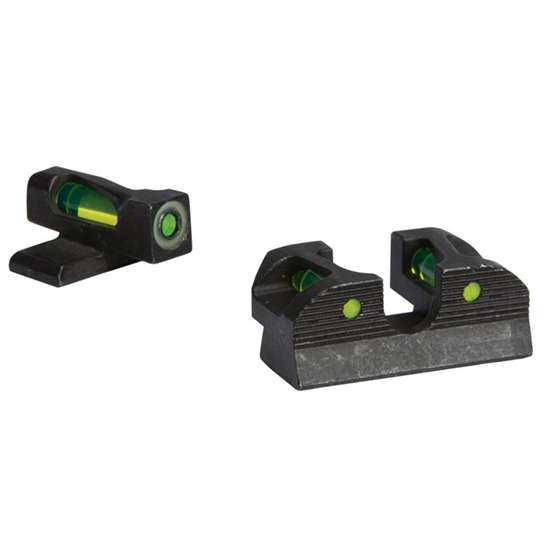 XRay1 Enhanced Day Iron Sights No6 Green Front No6 Green Rear No6 Black Round Notch