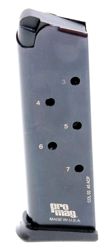 ProMag COL02 1911 Government 7rd 45 ACP Pistol Magazine Blued Steel