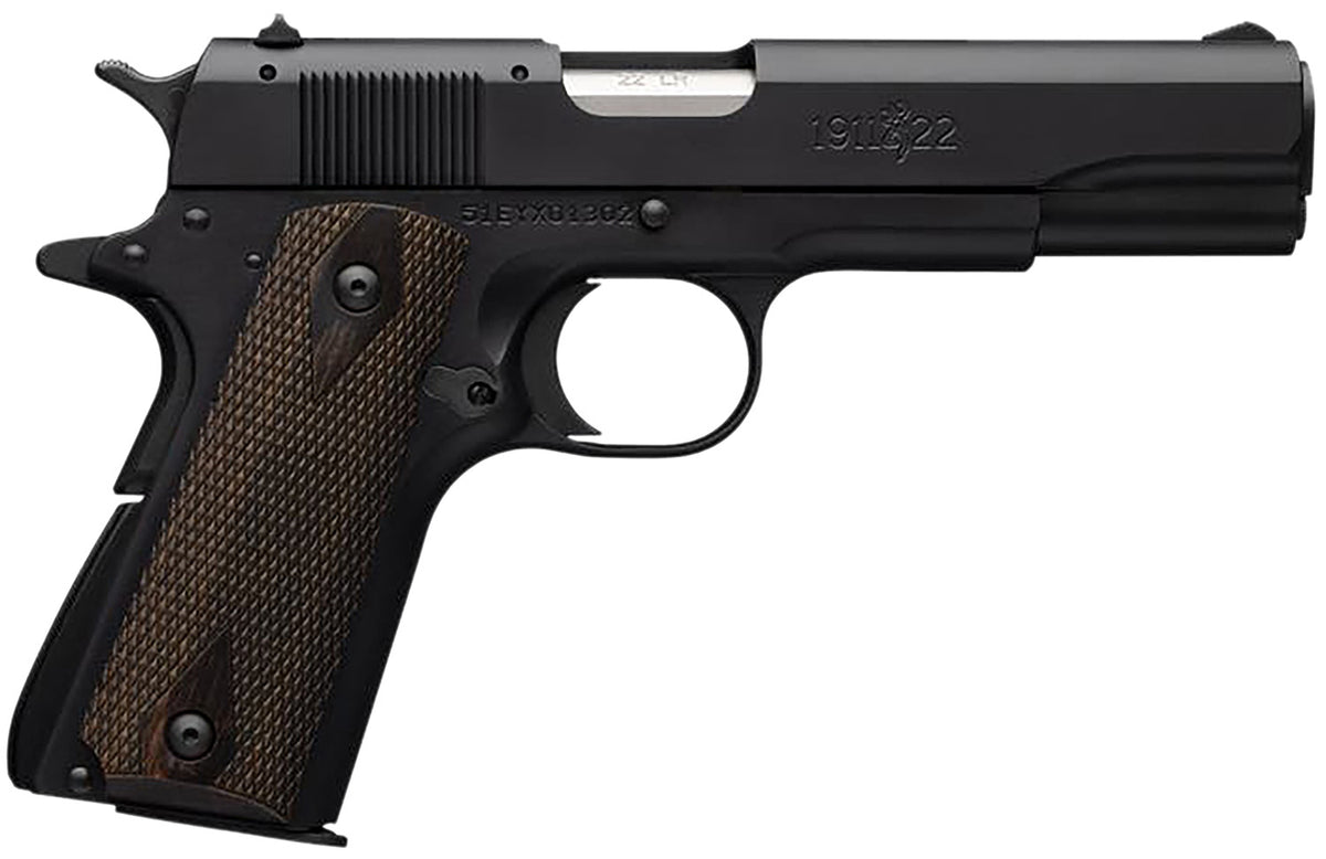 Browning 051802490 1911 A1 *CA Compliant Full Size 22 LR 10+1, 4.25" Matte Stainless Steel Barrel, Matte Black Serrated Slide & Alloy Frame w/Beavertail