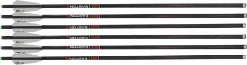 Easton 9mm Carbon Crossbow Bolt 22" Flat Back 3" Vanes 6-Pack