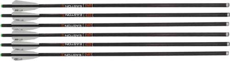 Easton 9mm Carbon Crossbow Bolt 22" Flat Back 3" Vanes 6-Pack
