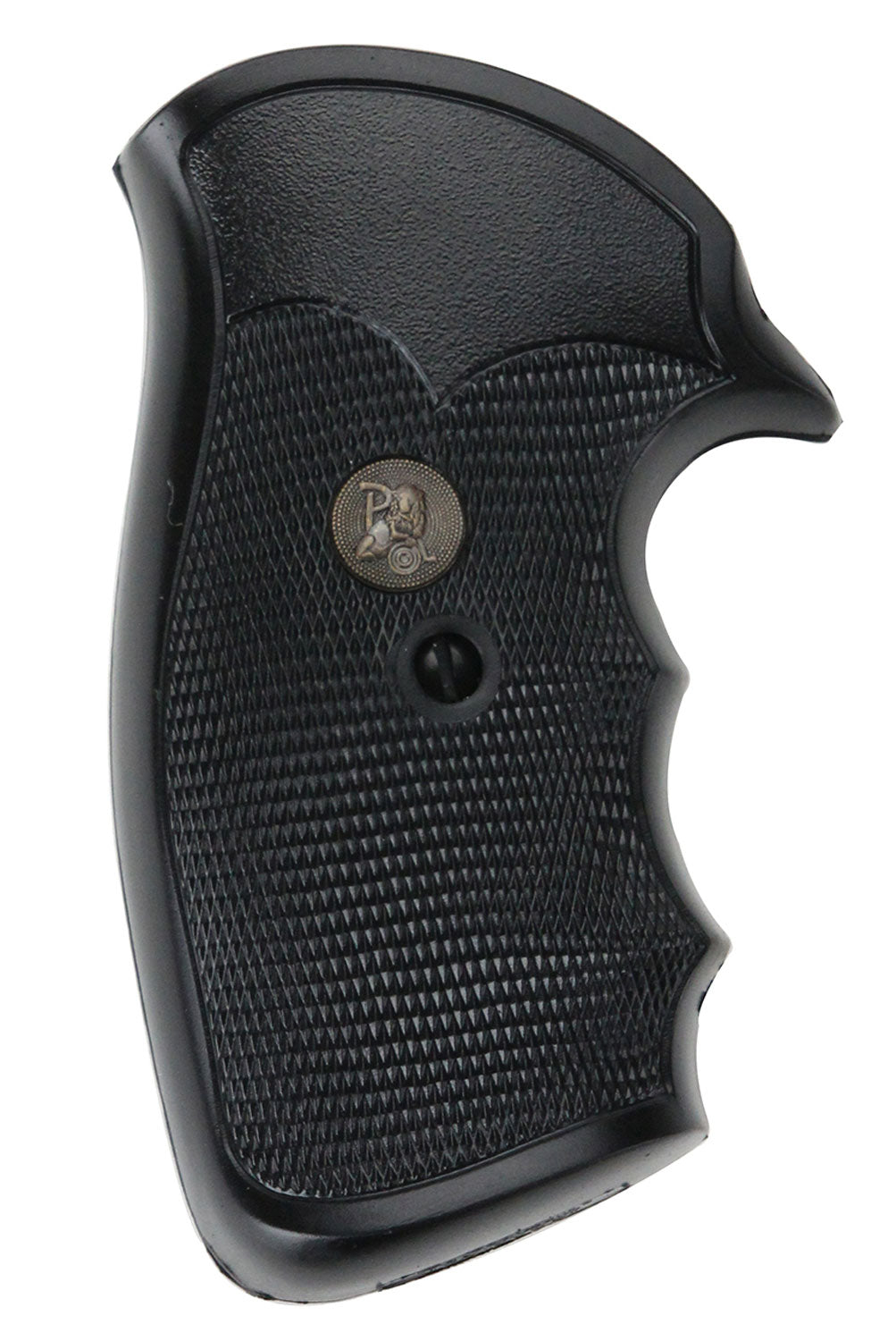 Pachmayr Gripper Checkered Rubber Grip with Finger Grooves S&W K/L Frame Square Butt