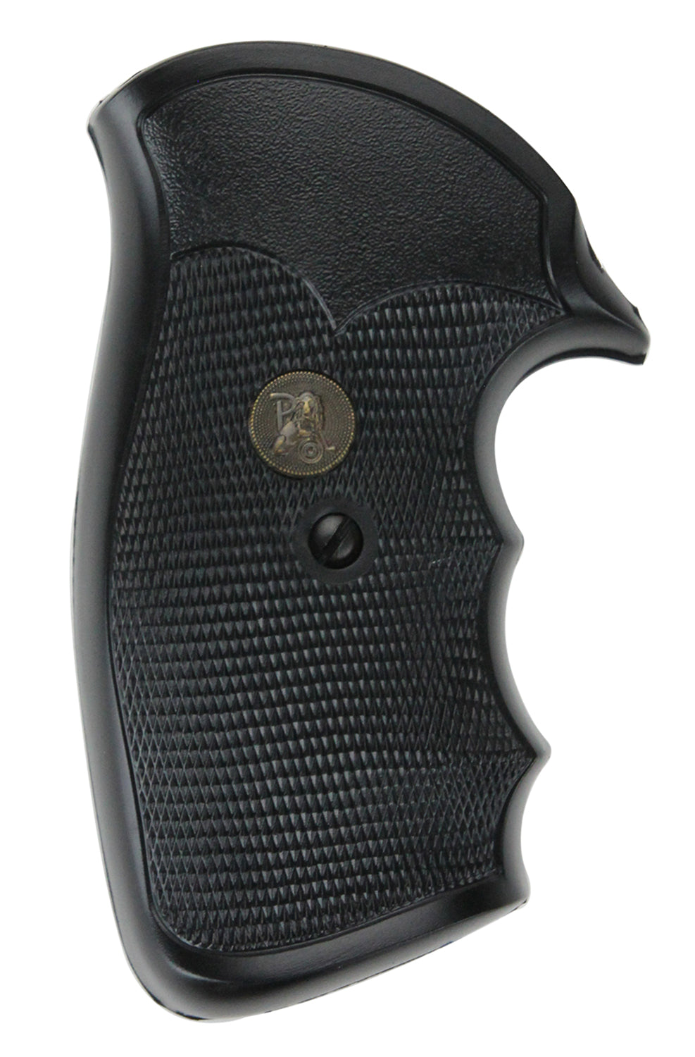 Pachmayr Gripper Checkered Rubber Grip with Finger Grooves S&W K/L Frame Round Butt