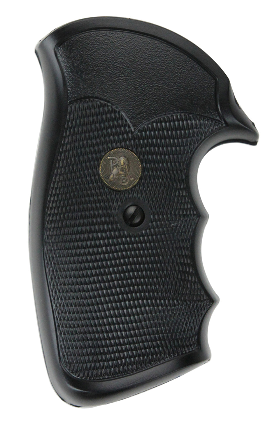 Pachmayr Gripper Checkered Rubber Grip with Finger Grooves S&W K/L Frame Round Butt