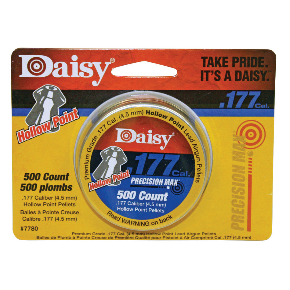 Daisy .177 Caliber Hollow Point Airgun Pellets 500 Count Tin