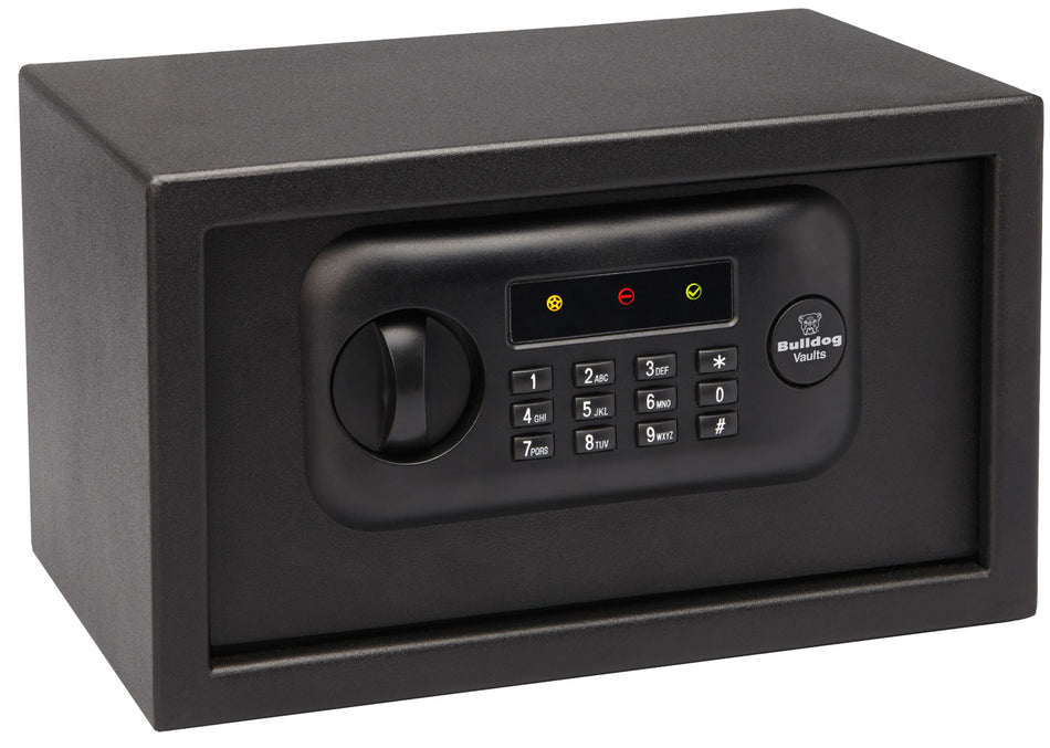 Bulldog BD1050 Standard Digital Pistol Vault 12-Digit Keypad & Key Override Black Powder Coated Steel