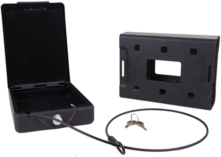 Bulldog BD1100 Car Safe Key Lock Matte Black Powder Coated Steel 1-Handgun Capacity 8.7x6x2.5 In