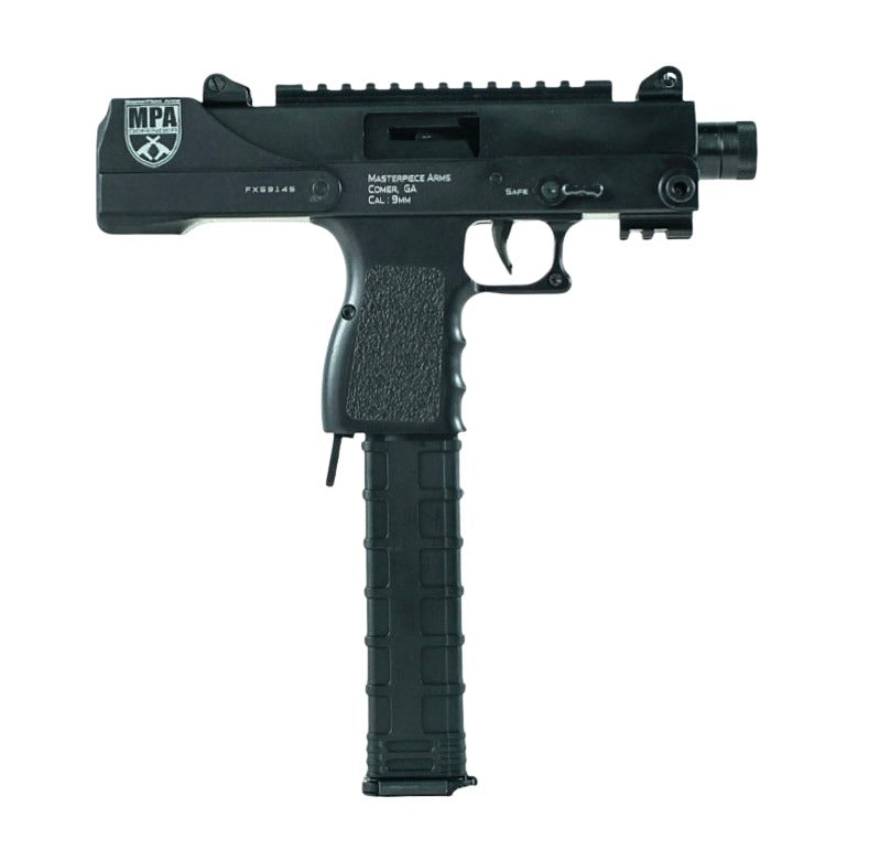 MasterPiece Arms 30SST Defender Side-Cocking 9mm Luger 6" 30+1 Pistol, Black Parkerized