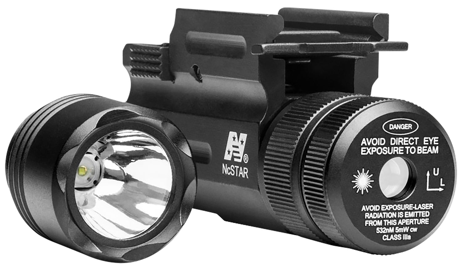 NcStar AQPTFLG 150 Lumen Flashlight and Green Laser Combination Black Anodized QD Weaver