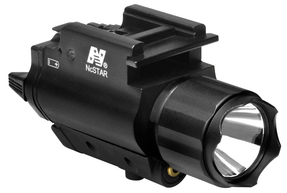 NcStar AQPFLS 200 Lumen White Cree LED Flashlight with Red Laser Black Anodized