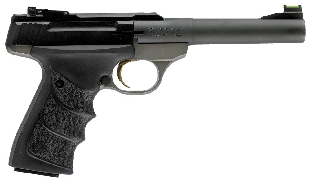 Browning 051448490 Buck Mark Practical *CA Compliant 22 LR 10+1 5.50" Taper Bull Barrel, Matte Black Serrated Steel Slide, Matte Gray Aluminum Frame & Black Ultragrip RX Grips