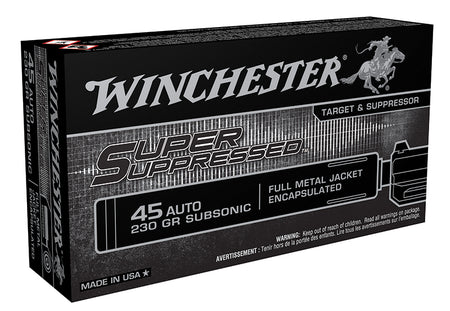 Winchester .45 ACP/Auto Handgun Ammo Super Suppressed Full Metal Jacket Encapsulated FMJ 230 grain 