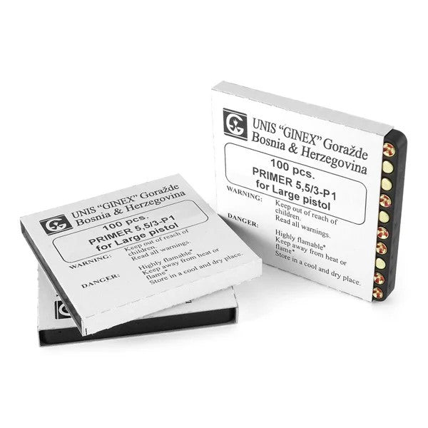 Ginex Large Pistol Primers (packaging may vary)