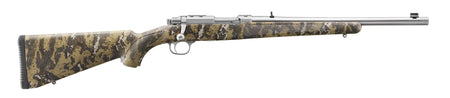 Ruger 7426 77/44 44 Rem Mag 4+1 16.60" Brushed Stainless Steel Threaded Barrel, Brushed Stainless Steel Receiver w/Integral Scope Mount, Desolve Bare Reduced Camo Synthetic Stock