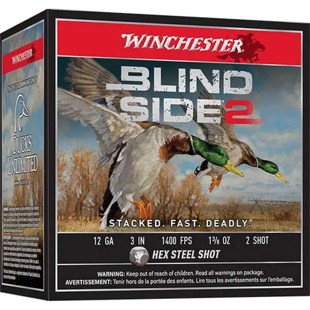 Winchester 12 Gauge Shotgun Shells Blind Side 2 #2 1-3/8 oz 3 in