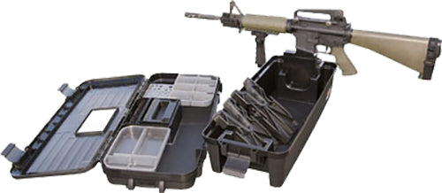 MTM Case-Gard TRB40 Black Polymer Tactical Range Box with Cleaning Supply Storage