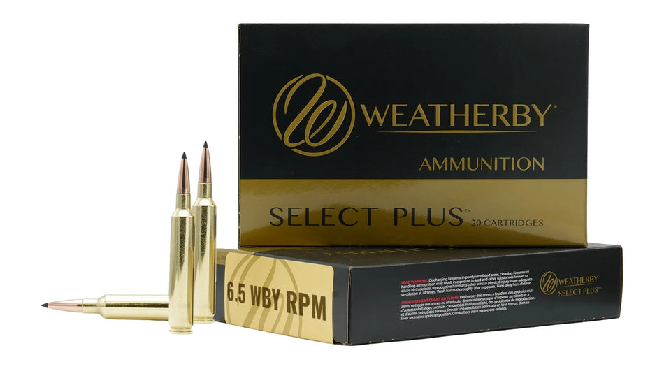 Weatherby 6.5 Weatherby RPM Rifle Ammo  Jacketed Hollow Point JHP 156 grain 