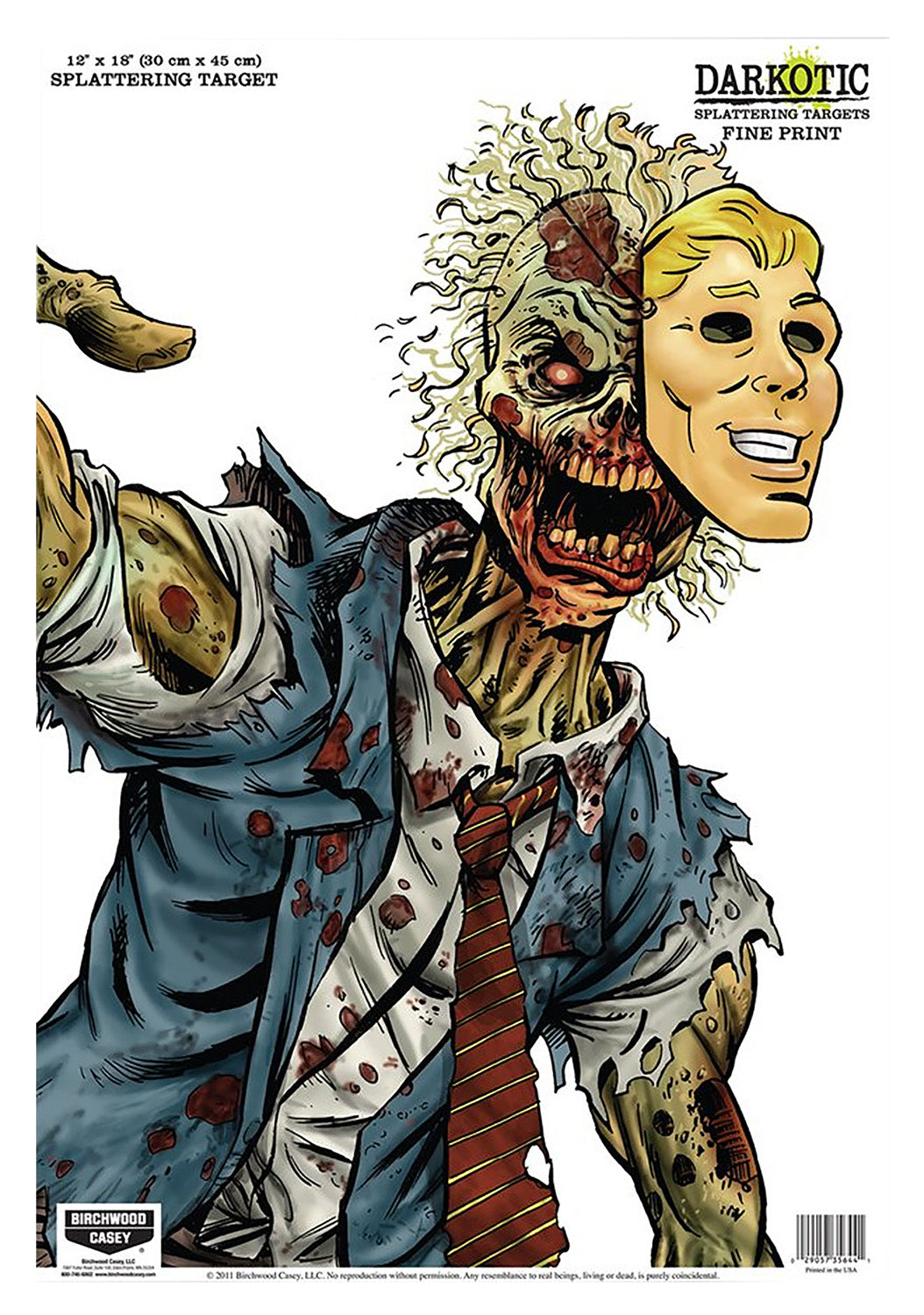 Birchwood Casey 35645 Darkotic Zombie Lawyer 12"x18" Impact Splatter Hanging Target 8 Pack