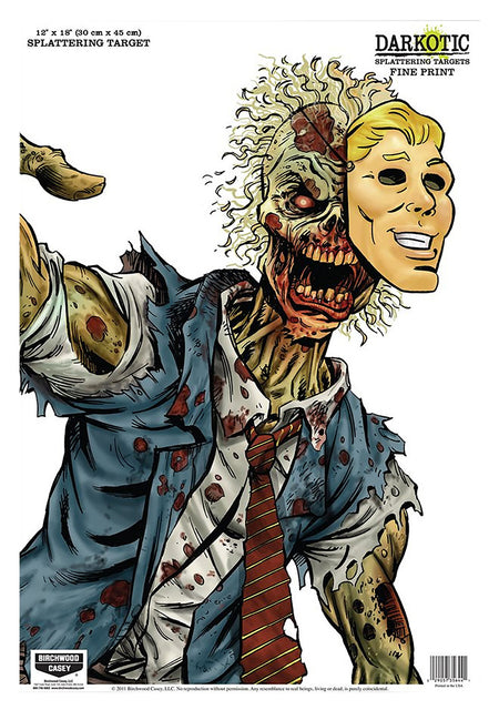 Birchwood Casey 35645 Darkotic Zombie Lawyer 12"x18" Impact Splatter Hanging Target 8 Pack