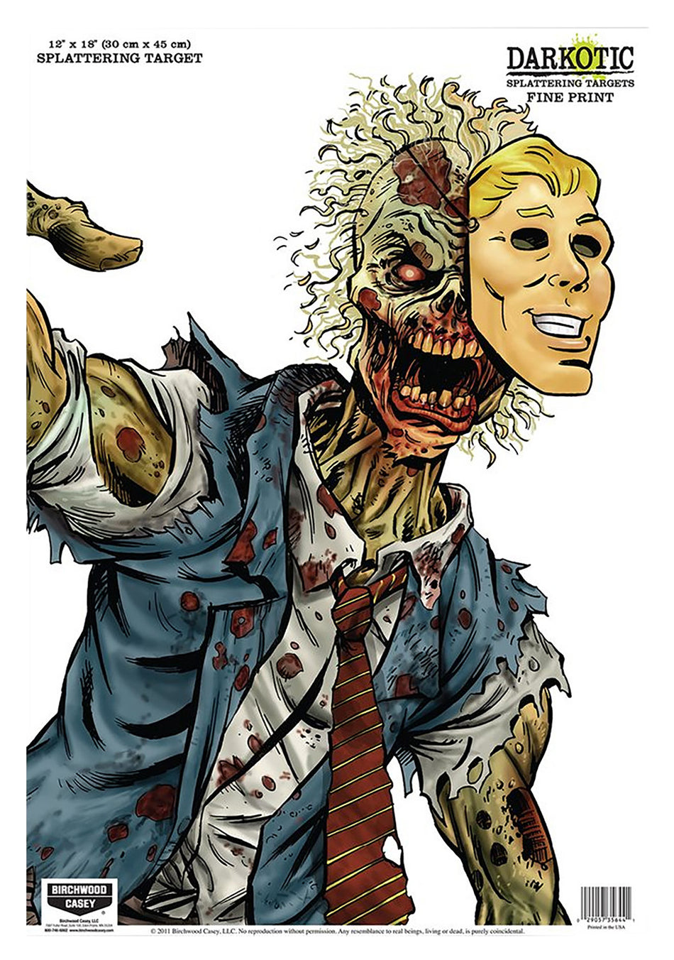 Birchwood Casey 35645 Darkotic Zombie Lawyer 12"x18" Impact Splatter Hanging Target 8 Pack