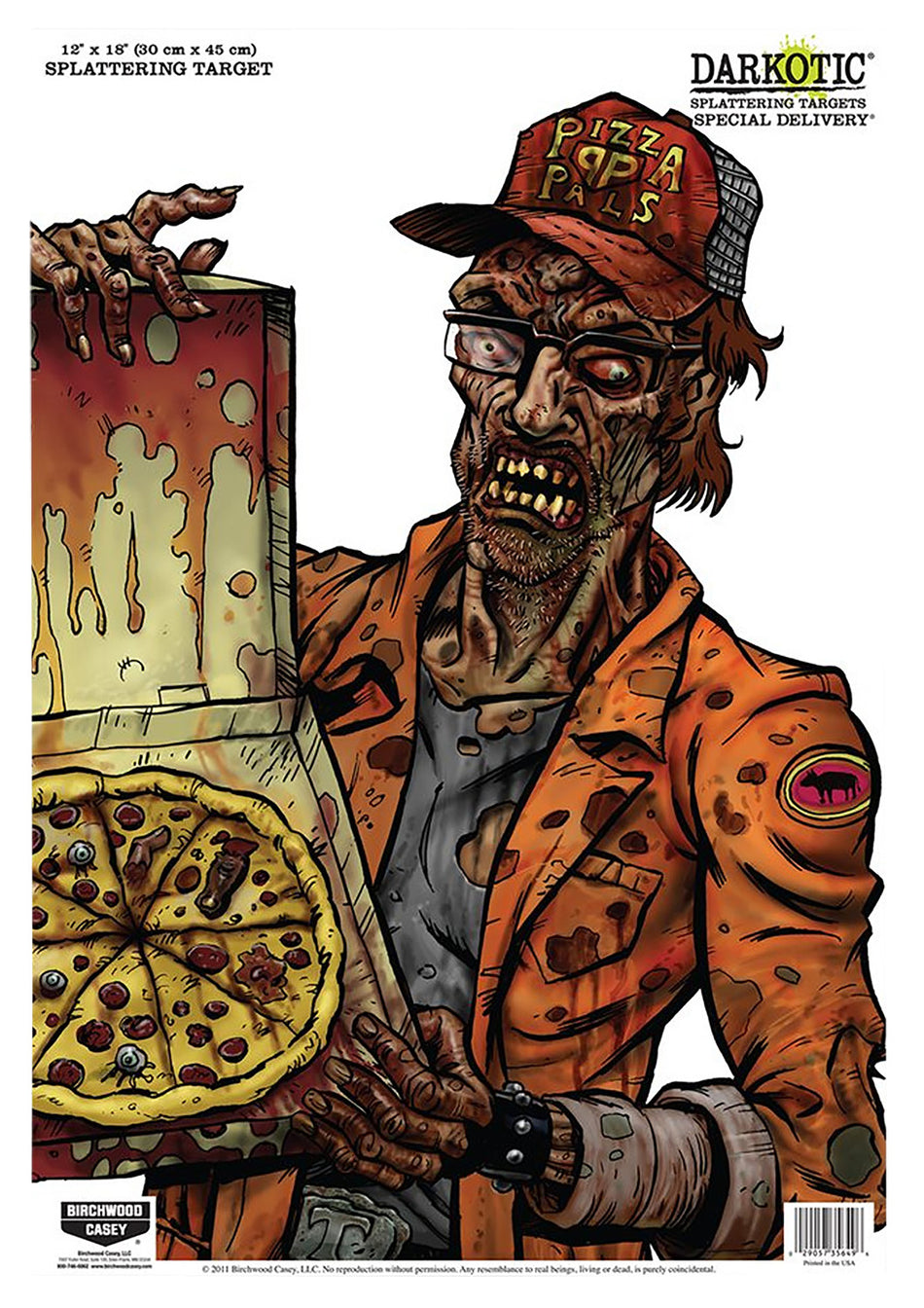 Birchwood Casey Darkotic Special Delivery Zombie Splatter Paper Hanging Targets 12"x18" 8 Per Pkg